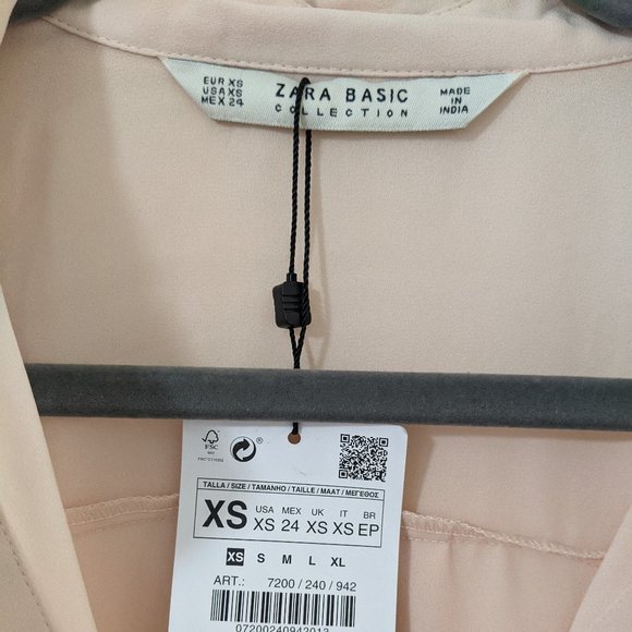 Zara Jeweled Collar Blouse XS - Picture 2 of 7